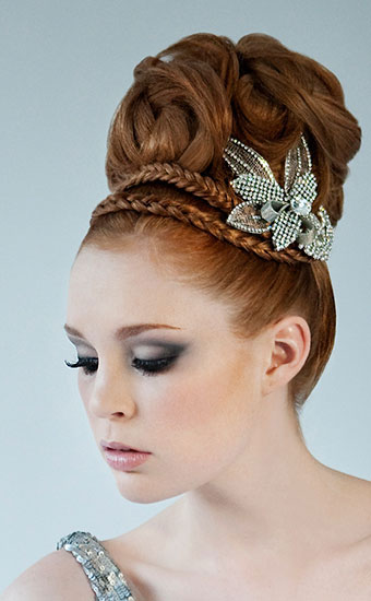 Redhead Upstyle Silver Wedding Makeup
